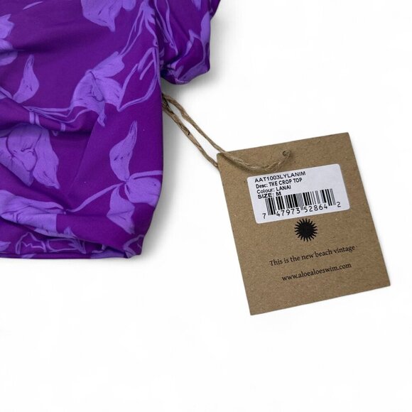 Aloe Women's Purple Floral Reversible 2 Piece Bikini - Top (M), Bottoms (S) NWT - Picture 3 of 10